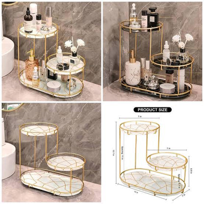 3 tier golden vanity stand