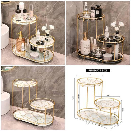 3 tier golden vanity stand