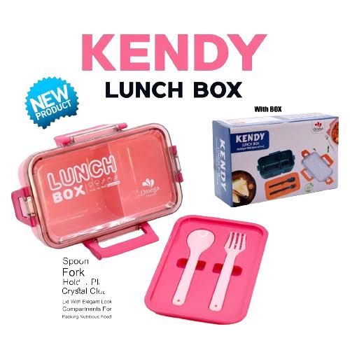 Portable Rectangle Lunch Box With Spoon And Fork