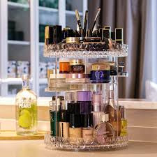 360° Rotating Diamond Cut Cosmetic Organizer