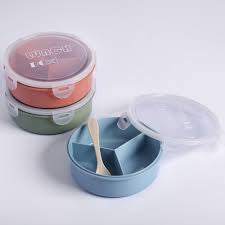 Portable 3 Portion Air Insulated Lunch Box with spoon 850 ml