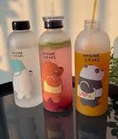 Frosted character water bottle