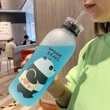 Frosted character water bottle