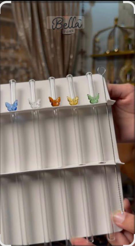 Straws with butterfly