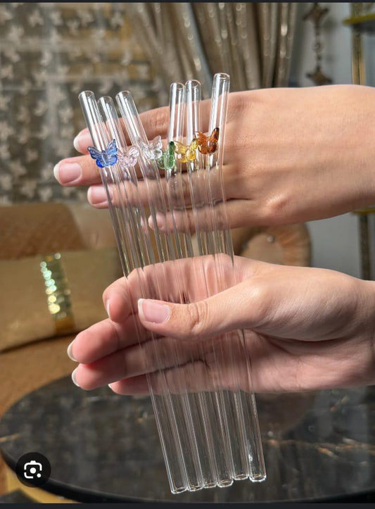 Straws with butterfly