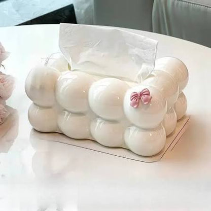 Bubble bow tissue box