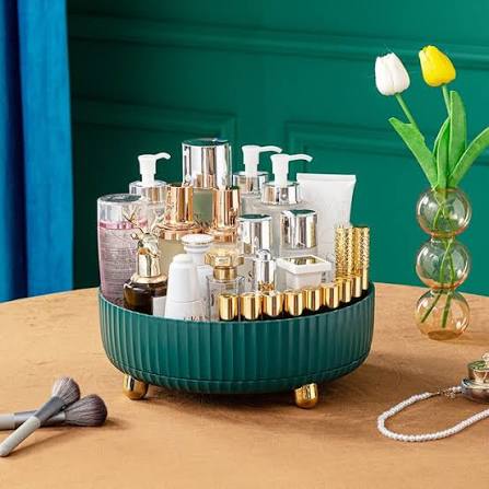 360 rotating luxury cosmetic partition organizer tray