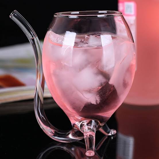 300ml Borosilicate Glass with Straw