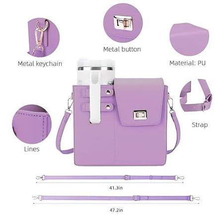 Stanley Cup PU Handbag Purse Carrier Bag PU Leather Travel Cup Holder Bag