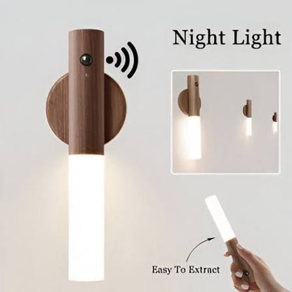 Ai Intelligent 2in1 Motion Induction Wooden Shade Self Adhesive Tube Light