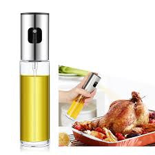 Oil Sprayer Stainless Steel Transparent Glass Spray Bottle 100ml