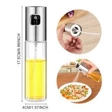 Oil Sprayer Stainless Steel Transparent Glass Spray Bottle 100ml