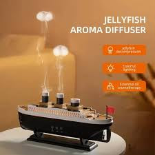 New Arrival Portable Smart Home Aroma Diffuser 250Ml Jellyfish Mist Mini Air Boat Humidifier for Home Bedroom Offices