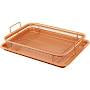 Steel Crisper Tray for Oven, 2 Piece Nonstick Golden Crisper Tray and Basket