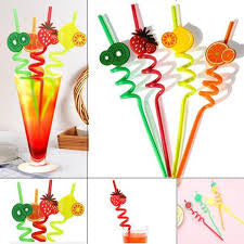 Fruity Straws or car straws Pack Of 4 (Washable & Re-Usable)