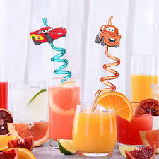 Fruity Straws or car straws Pack Of 4 (Washable & Re-Usable)
