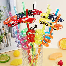 Fruity Straws or car straws Pack Of 4 (Washable & Re-Usable)