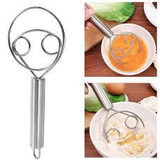 Simple Practical Dough Whisk Stainless Steel Handmade Mixer Double Coil Eggs Beater Mixer Tool Kitchen Baking Accessories