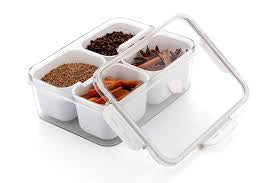 4 and 8 Grid Airtight Transparent Spice Box With Handle
