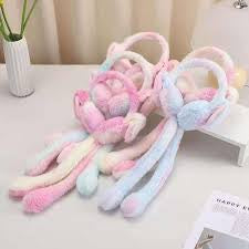 Kids bunny moving ears head muff with light and without light