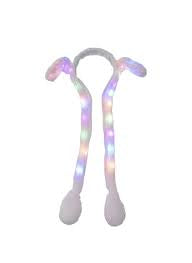 Kids bunny moving ears head muff with light and without light