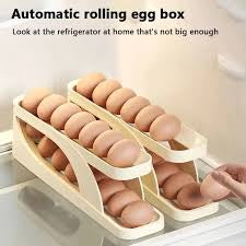 Automatic Scrolling Egg Rack, Double Layer Egg Dispenser, Counter Top Egg Storage Tray