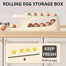 Automatic Scrolling Egg Rack, Double Layer Egg Dispenser, Counter Top Egg Storage Tray