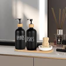 3pcs set 500ml matte black and white soap dispensers dish hand soap