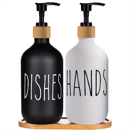 3pcs set 500ml matte black and white soap dispensers dish hand soap