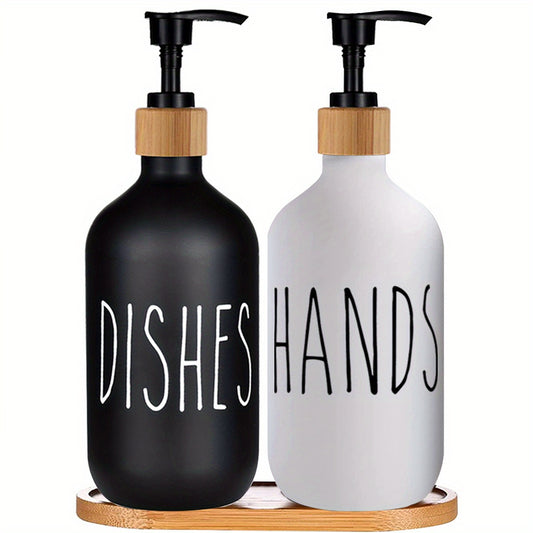 3pcs set 500ml matte black and white soap dispensers dish hand soap