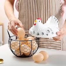 Luxury Hen-Shaped Egg Basket with Lid – Premium Kitchen Storage