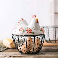 Luxury Hen-Shaped Egg Basket with Lid – Premium Kitchen Storage
