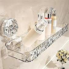 Acrylic wall mounted suction shelf