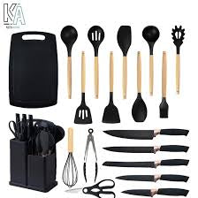 19Pcs Kitchen Utensils With Knife Set
