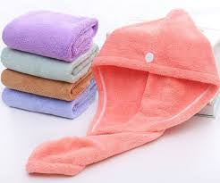 Twist Hair Drying Towel – Quick-Dry Microfiber Bath Wrap Cap for Girls | Soft Twist Turban Hair Towel with Button | Lightweight, Absorbent