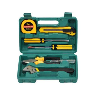 9 Piece Home Repair Tool Box Kit with Durable, Premium Quality Metal Tools