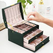 3 LAYERS LEATHER JEWELRY ORGANIZER