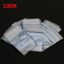 100 Pcs Clear PVC Ziplock Bag Mini Small Thicken Heavy Duty Plastic Reclosable Sealing Transparent Bags Jewellery Arts Crafts Packing Pouches Bags (64cm)