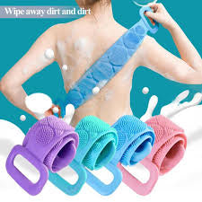 Silicone Bath Body Brush, Exfoliating Long Silicone Body Back Scrubber, Easy To Clean, Lathers Well, Eco Friendly, Long Lasting