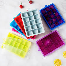 15 grid silicon ice cube mold with lid