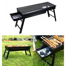 60cm Portable Folding Thick Box-type Charcoal Grill for Outdoor BBQ Camping