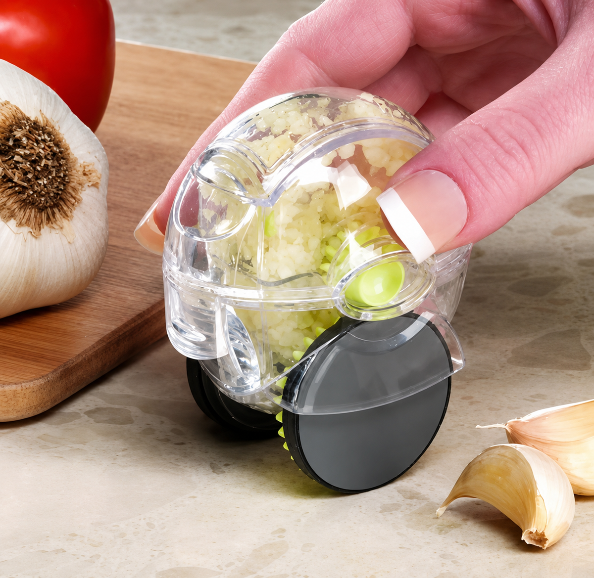 Mini Garlic Chopper, Mini Wheel Garlic Grinder, Handy Garlic Mincer, Garlic Wheel Slicer, Portable Garlic Chopper
