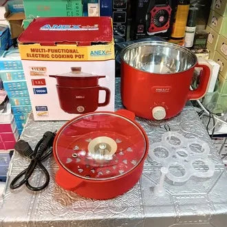 Anex Plus Multifunctional Electric Cooking Pot – Non-Stick Electric Hot Pot for Cooking, Frying & Boiling