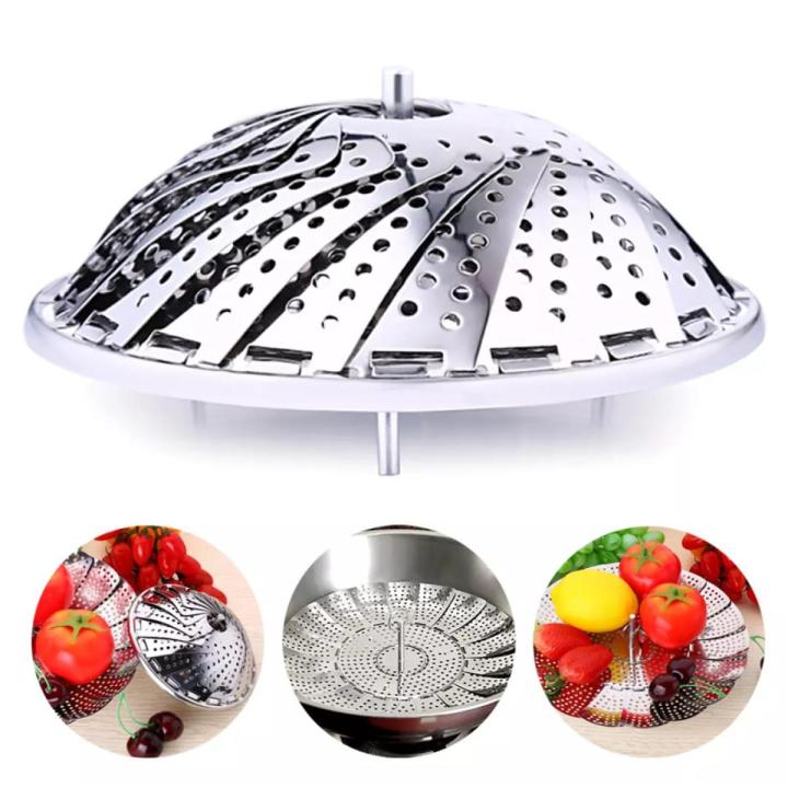 Stainless Steel Food Steamer Steamer Basket Stainless Steel for Food and Vegetable, Premium Expandable Steam Basket to Fit Various Size Pots