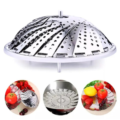 Stainless Steel Food Steamer Steamer Basket Stainless Steel for Food and Vegetable, Premium Expandable Steam Basket to Fit Various Size Pots