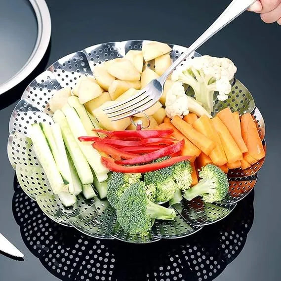 Stainless Steel Food Steamer Steamer Basket Stainless Steel for Food and Vegetable, Premium Expandable Steam Basket to Fit Various Size Pots