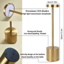 Classic Metal Touch Sensor LED Table Lamp Rechargeable Desk Lamp
