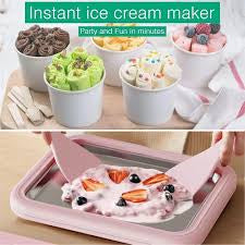 Instant Ice Cream Maker Tray – DIY Rolled Ice Cream Pan with Spatula