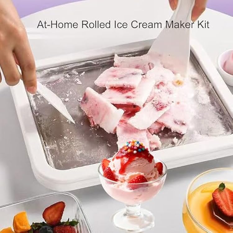 Instant Ice Cream Maker Tray – DIY Rolled Ice Cream Pan with Spatula