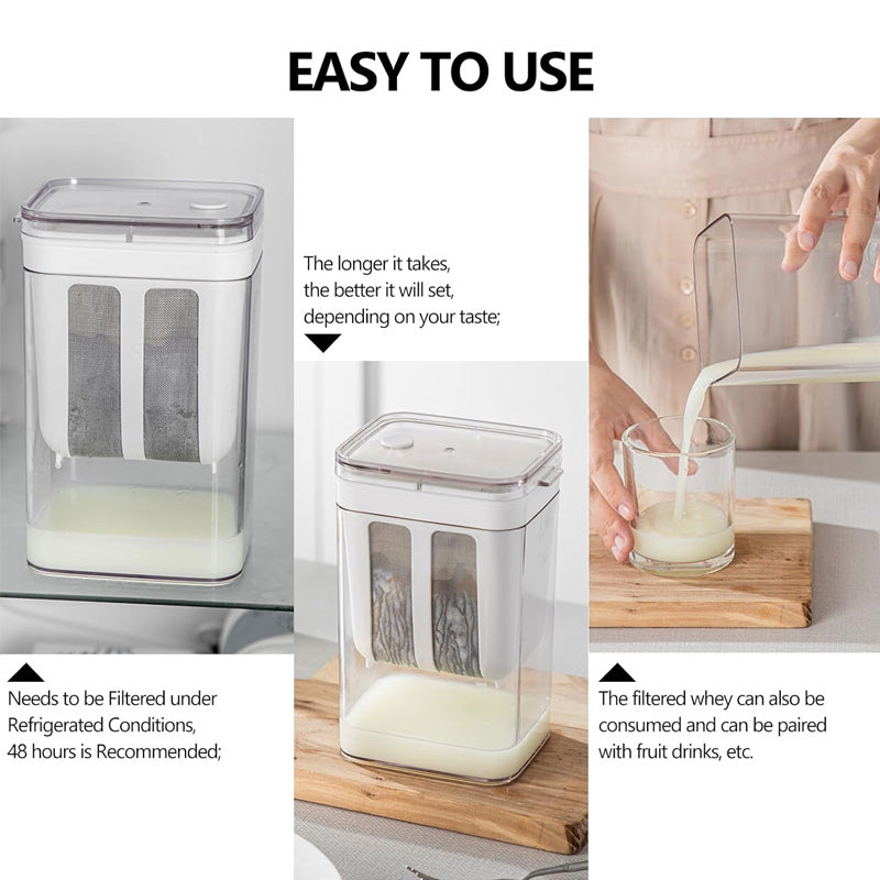 Multi-Purpose 1100ML Greek Yogurt Maker And Beverage Strainer